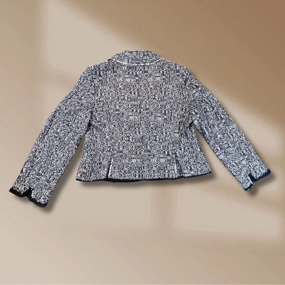 Ann Taylor Blazer Jacket Sz 18 Navy Blue & White Tweed Originally $219 - Picture 2 of 2